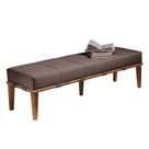 Recamier Decorativo 160cm Martínez Linho Pés Madeira Marrom/Natural G62 - Gran Belo Recamier Decorativo 160cm Martínez Linho Pés Madeira Marrom/Natural G62 - Gran Belo