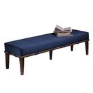 Recamier Decorativo 160cm Martínez Veludo Pés Madeira Azul/Imbúia G62 - Gran Belo Recamier Decorativo 160cm Martínez Veludo Pés Madeira Azul/Imbúia G62 - Gran Belo