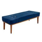 Recamier Decorativo 195cm Kors Suede Pés de Madeira Azul Marinho G63 - Gran Belo
