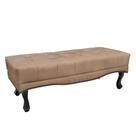 Recamier Decorativo 195cm Loewe Suede Pés de Madeira Bege G63 - Gran Belo