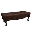 Recamier Decorativo 195cm Loewe Suede Pés de Madeira Café G63 - Gran Belo