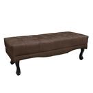 Recamier Decorativo 195cm Loewe Veludo Pés de Madeira Marrom G63 - Gran Belo