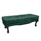 Recamier Decorativo 195cm Loewe Veludo Pés de Madeira Verde Floresta G63 - Gran Belo