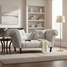 Recamier Decorativo Divã Dubai Couro Branco Pés Madeira Ms Decor