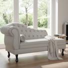 Recamier Decorativo Divã Larissa Lado Direito Couro Bege Pés Madeira Ms Decor