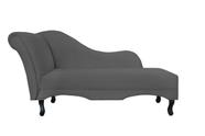 Recamier Decorativo Divã Olivia Suede Cinza Pés Madeira Mz Decor