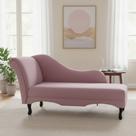 Recamier Decorativo Divã Olivia Suede Rosê Pés Madeira Mz Decor