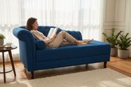 Recamier Decorativo Divã Styllus Lado Direito Couro Azul Marinho Recamier Decorativo Divã Styllus Lado Direito Couro Azul Marinho
