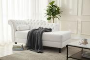 Recamier Decorativo Divã Styllus Lado Direito Couro Branco