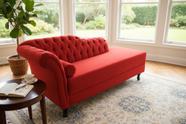 Recamier Decorativo Divã Styllus Lado Direito Couro Vermelho