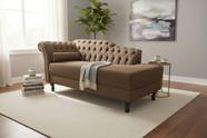 Recamier Decorativo Divã Styllus Lado Direito Linho Marrom