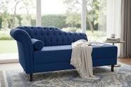 Recamier Decorativo Divã Styllus Lado Direito Suede Azul Marinho Recamier Decorativo Divã Styllus Lado Direito Suede Azul Marinho