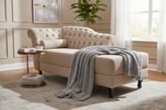 Recamier Decorativo Divã Styllus Lado Direito Suede Bege