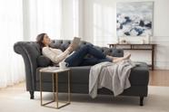 Recamier Decorativo Divã Styllus Lado Direito Suede Cinza