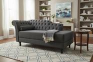 Recamier Decorativo Divã Styllus Lado Direito Suede Cinza