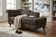 Recamier Decorativo Divã Styllus Lado Direito Suede Marrom