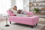 Recamier Decorativo Divã Styllus Lado Direito Suede Rosa Bebê Recamier Decorativo Divã Styllus Lado Direito Suede Rosa Bebê