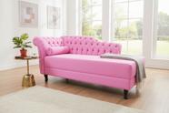 Recamier Decorativo Divã Styllus Lado Direito Suede Rosa Bebê