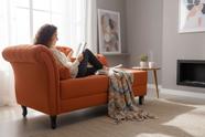 Recamier Decorativo Divã Styllus Lado Direito Veludo Terracota