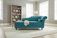 Recamier Decorativo Divã Styllus Lado Esquerdo Bouclé Azul Turquesa