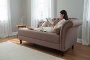 Recamier Decorativo Divã Styllus Lado Esquerdo Bouclé Capuccino