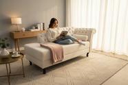 Recamier Decorativo Divã Styllus Lado Esquerdo Bouclé Marfim Recamier Decorativo Divã Styllus Lado Esquerdo Bouclé Marfim