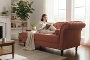 Recamier Decorativo Divã Styllus Lado Esquerdo Bouclé Terracota