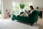 Recamier Decorativo Divã Styllus Lado Esquerdo Bouclé Verde