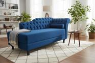 Recamier Decorativo Divã Styllus Lado Esquerdo Couro Azul Marinho Recamier Decorativo Divã Styllus Lado Esquerdo Couro Azul Marinho