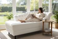 Recamier Decorativo Divã Styllus Lado Esquerdo Couro Branco Recamier Decorativo Divã Styllus Lado Esquerdo Couro Branco