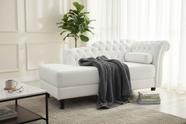 Recamier Decorativo Divã Styllus Lado Esquerdo Couro Branco