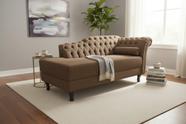 Recamier Decorativo Divã Styllus Lado Esquerdo Linho Marrom Recamier Decorativo Divã Styllus Lado Esquerdo Linho Marrom
