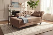 Recamier Decorativo Divã Styllus Lado Esquerdo Suede Capuccino