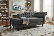 Recamier Decorativo Divã Styllus Lado Esquerdo Suede Cinza