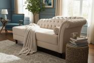 Recamier Decorativo Divã Styllus Lado Esquerdo Suede Marfim