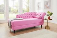 Recamier Decorativo Divã Styllus Lado Esquerdo Suede Rosa Bebê