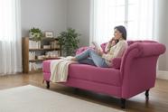 Recamier Decorativo Divã Styllus Lado Esquerdo Suede Rosa