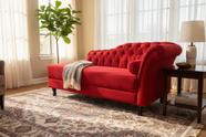Recamier Decorativo Divã Styllus Lado Esquerdo Suede Vermelho