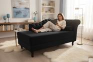 Recamier Decorativo Divã Styllus Lado Esquerdo Veludo Preto Recamier Decorativo Divã Styllus Lado Esquerdo Veludo Preto