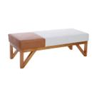 Recamier Decorativo Retangular Santiago 1,20 metros Duas cores Base e Pés Madeira Maciça Recamier Decorativo Retangular Santiago 1,20 metros Duas cores Base e Pés Madeira Maciça