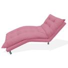 Recamier Divã Estofada Psicologia Consultório Clínica Diva Suede Rosa Barbie - LM DECOR