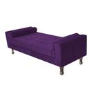 Recamier Divã Felix Baú 160 cm Estofado Luiz XV Sofá 2 Lugares Suede Roxo Para Sala de Estar Consultório Quarto Recepção Escritório - AM Decor Recamier Divã Felix Baú 160 cm Estofado Luiz XV Sofá 2 Lugares Suede Roxo Para Sala de Estar Consultório Quarto Recepção Escritório - AM Decor
