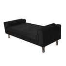 Recamier Divã Felix Baú 195 cm Estofado Luiz XV Sofá 2 Lugares Suede Preto Para Sala de Estar Consultório Quarto Recepção Escritório - AM Decor Recamier Divã Felix Baú 195 cm Estofado Luiz XV Sofá 2 Lugares Suede Preto Para Sala de Estar Consultório Quarto Recepção Escritório - AM Decor