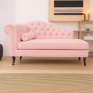 Recamier Divã Larissa 150cm Direito Suede Cor:Rosa-claroDesenho do tecido:Liso