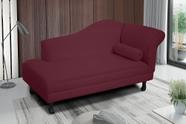 Recamier divã larissa liso 140cm lado direito suede bordo