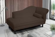 Recamier divã larissa liso 140cm lado direito suede marrom