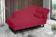 Recamier divã larissa liso 140cm lado direito suede vermelho