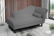 Recamier divã larissa liso 185cm lado direito suede cinza