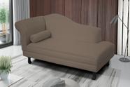 Recamier divã larissa liso 185cm lado esquerdo suede cappuccino