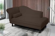 Recamier divã larissa liso 185cm lado esquerdo suede marrom Recamier divã larissa liso 185cm lado esquerdo suede marrom